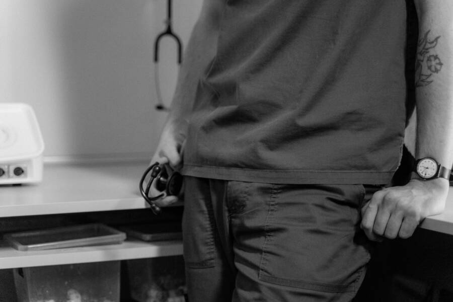 護士工作服上的墨跡